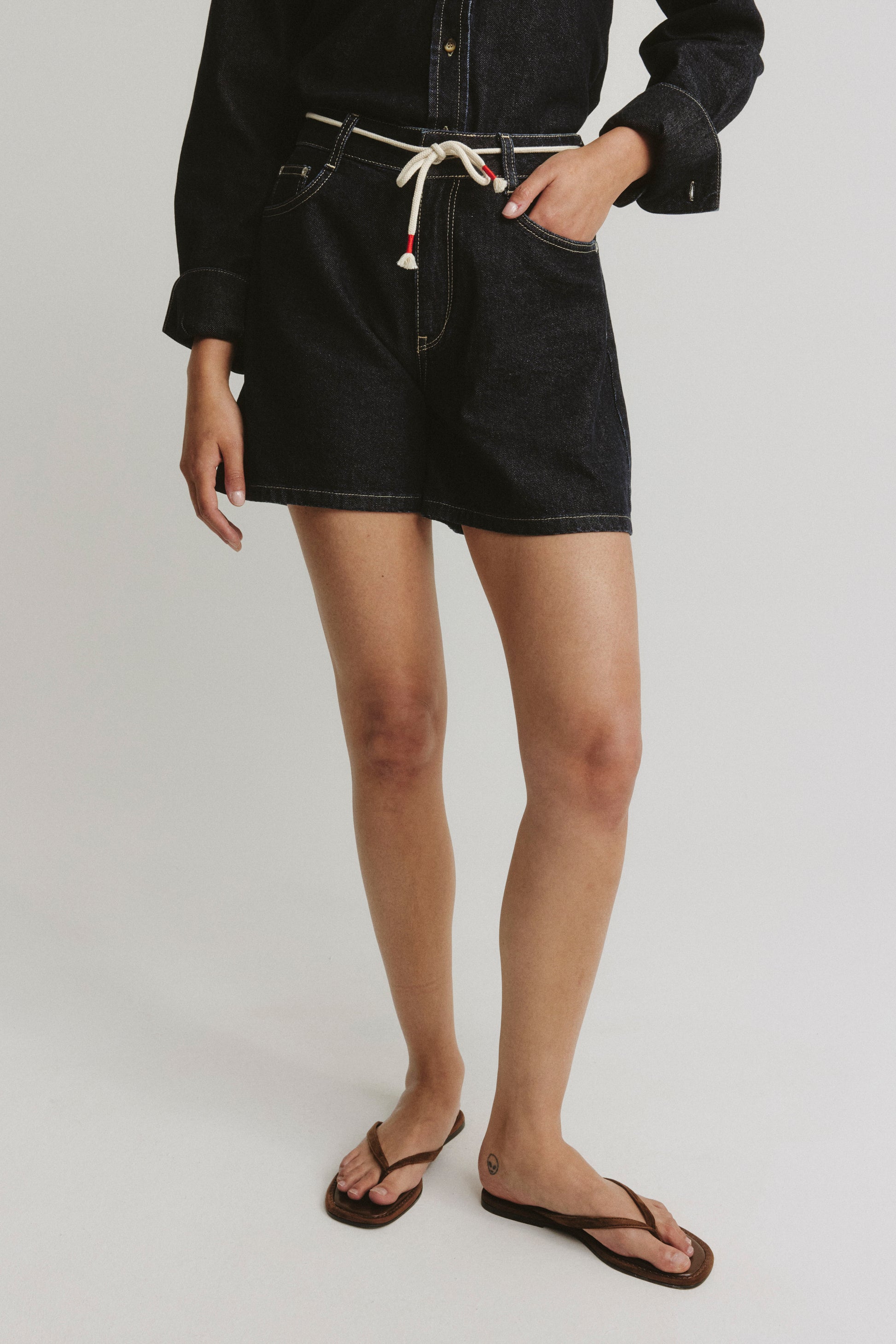 "Summer Day" Shorts in Raw Denim by Anita Hass - Anita Hass
