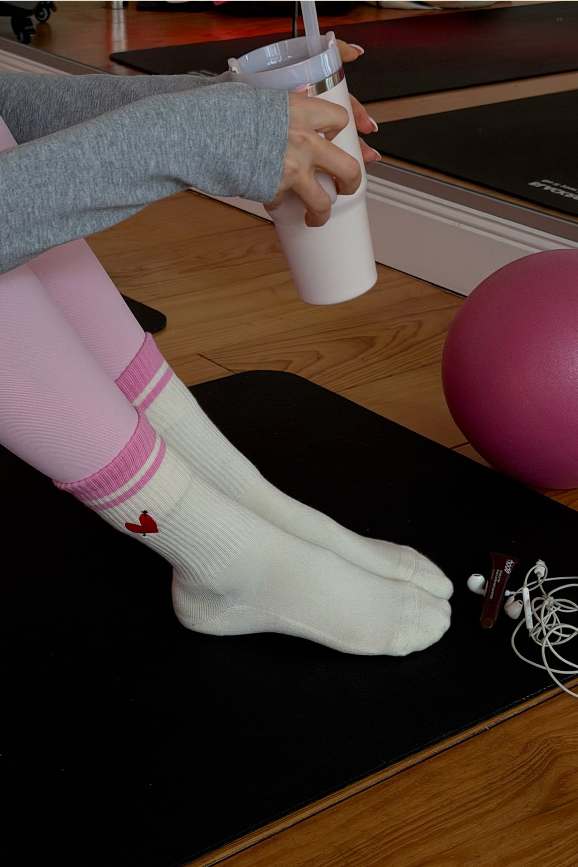 Calzini sportivi Heart in bianco sporco/rosa - Anita Hass - Anita Hass