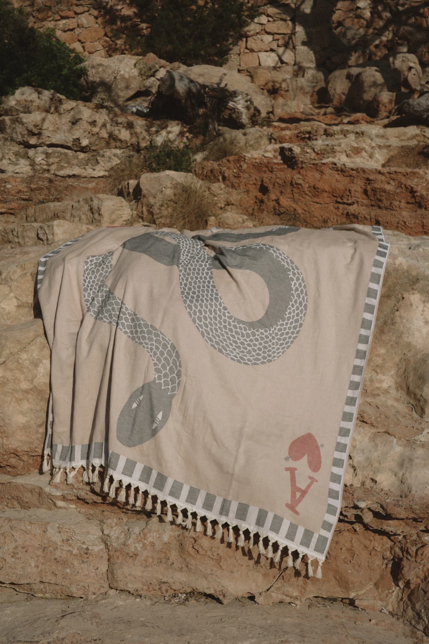 "Snake" Scarf in Beige by Anita Hass - Anita Hass