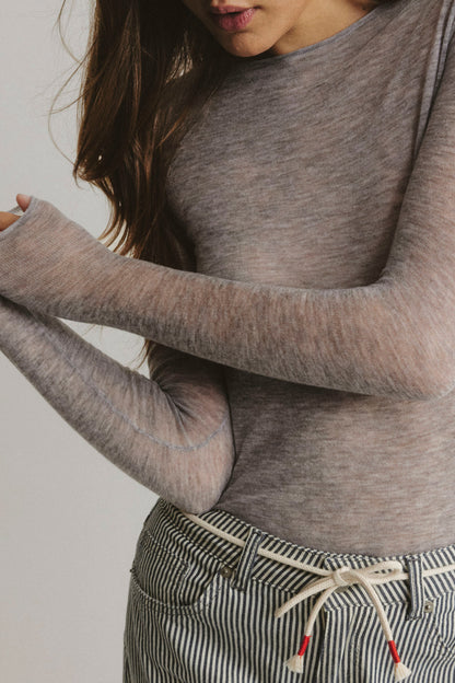 Sheer Touch Knit Shirt in Gray by Anita Hass - Anita Hass