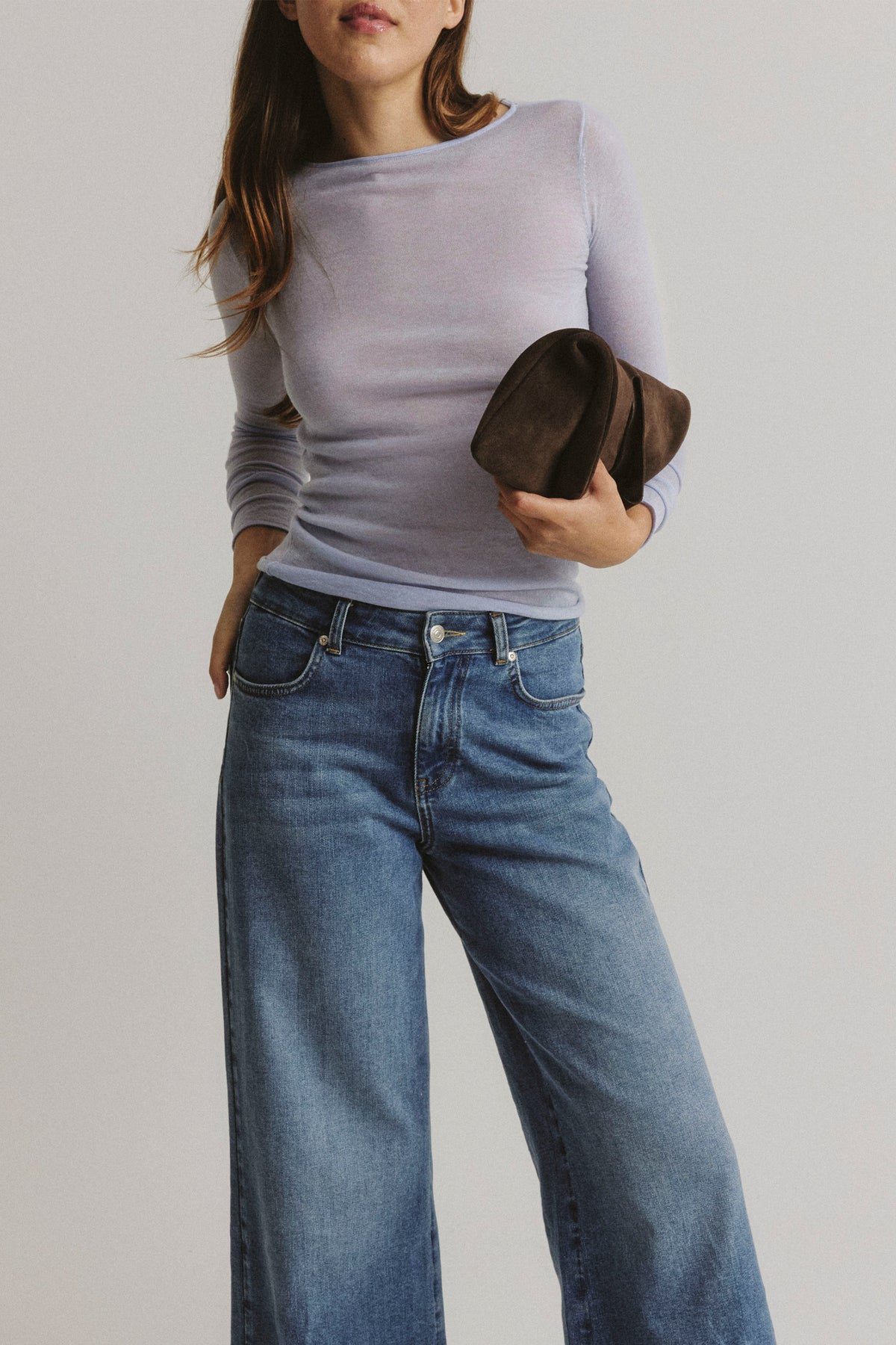 Strickshirt Sheer Touch in Hellblau Anita Hass