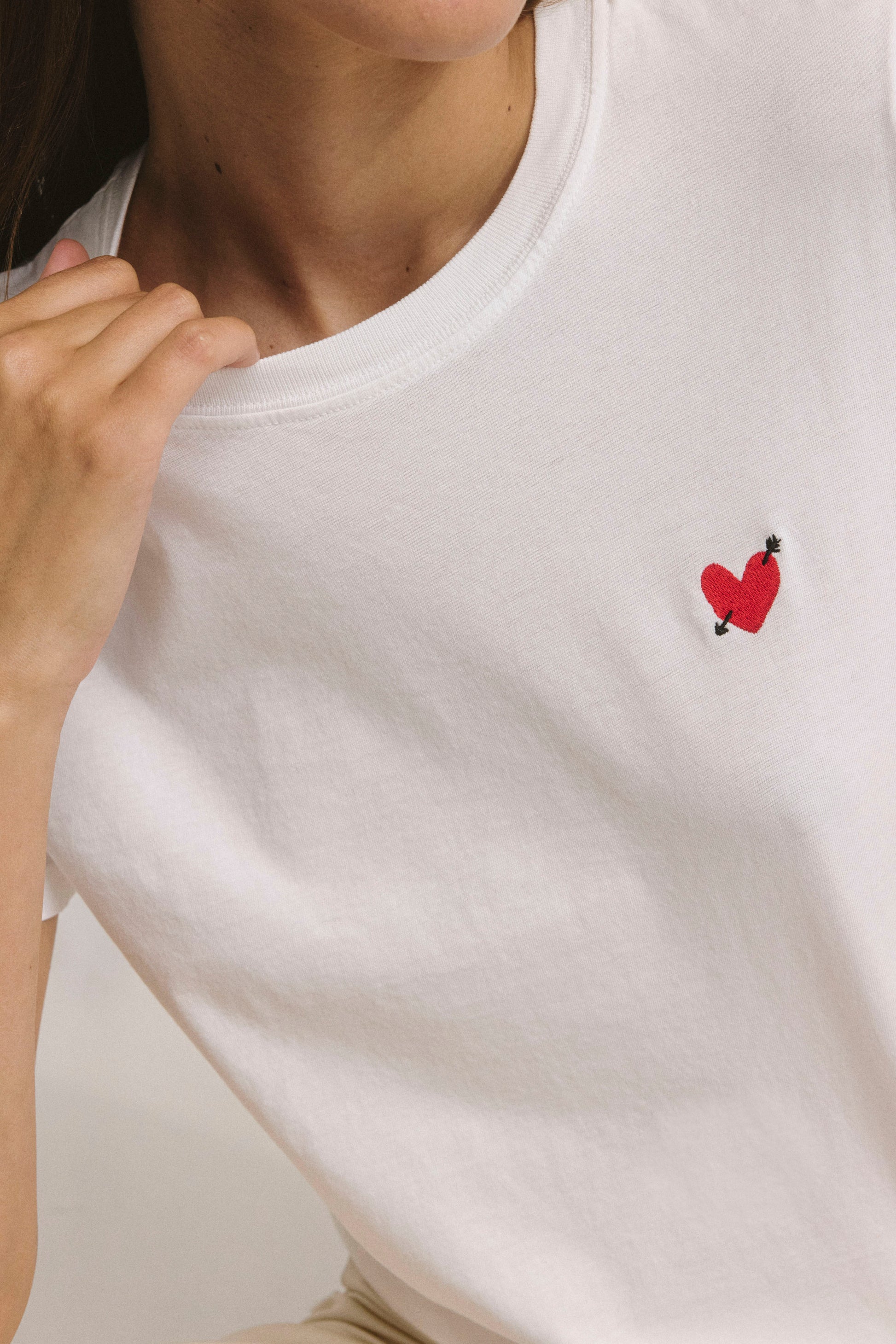"Heart" T-Shirt in White by Anita Hass - Anita Hass