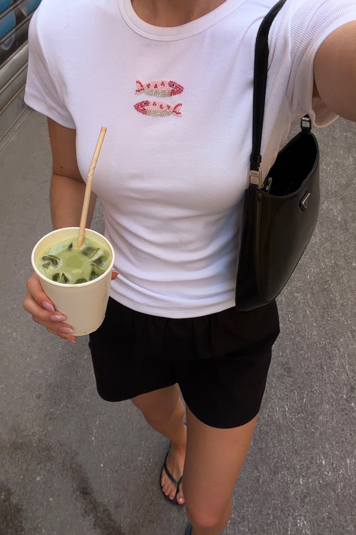 Camiseta Pearl Fish en blanco