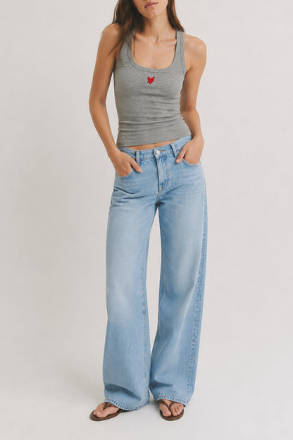 Tank Top 'Heart' in Light Grey Anita Hass