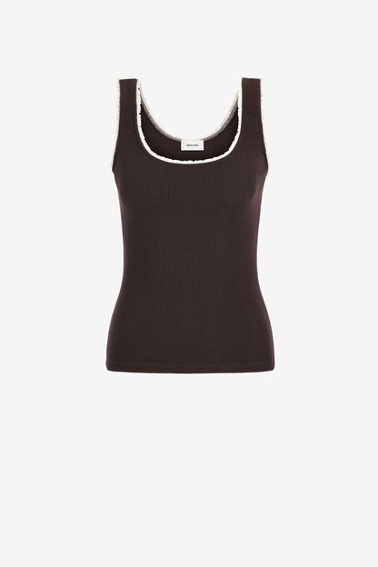 "It Girl" Tank Top in Brown by Anita Hass - Anita Hass