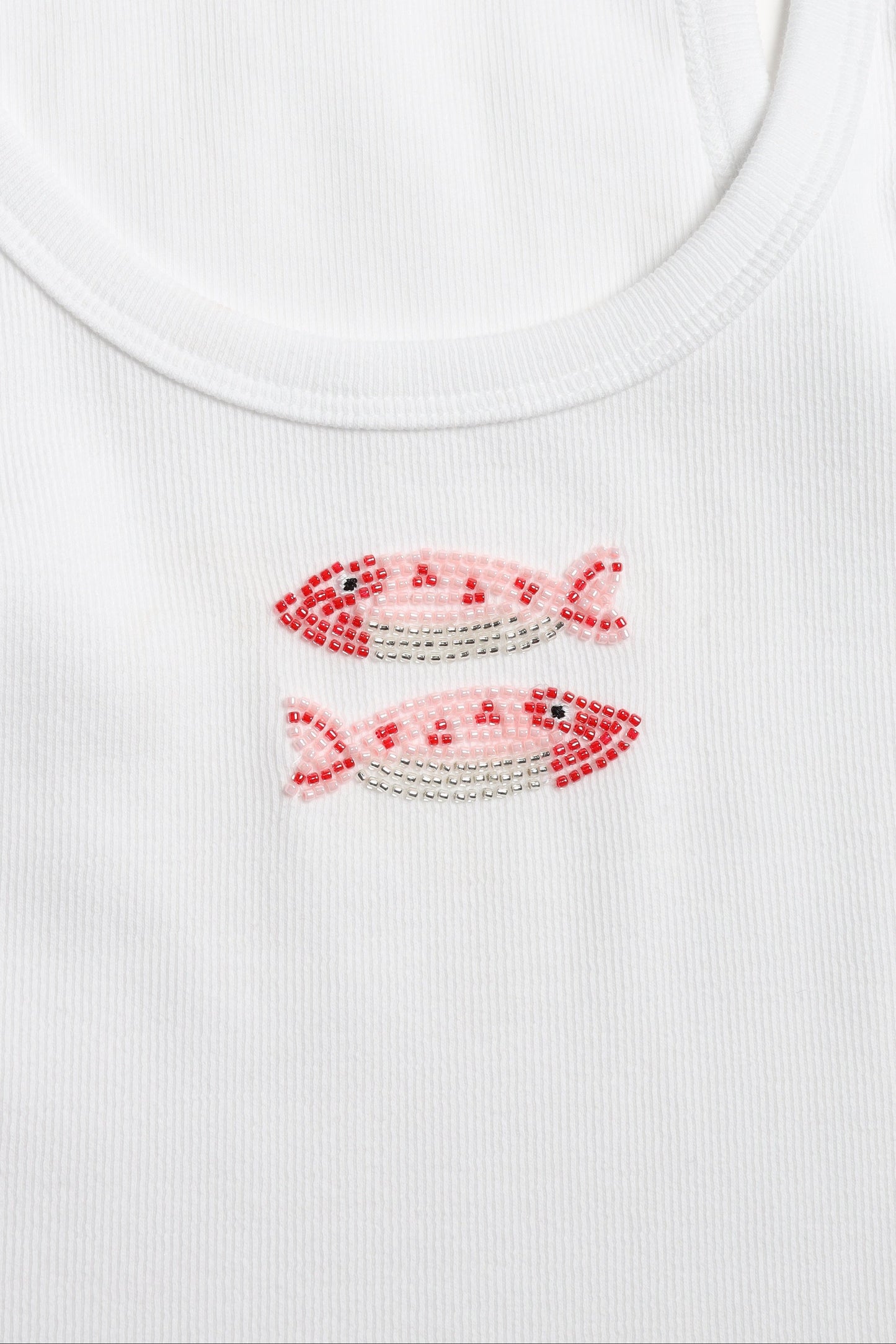 Canotta Pearl Fish bianca - Anita Hass - Anita Hass