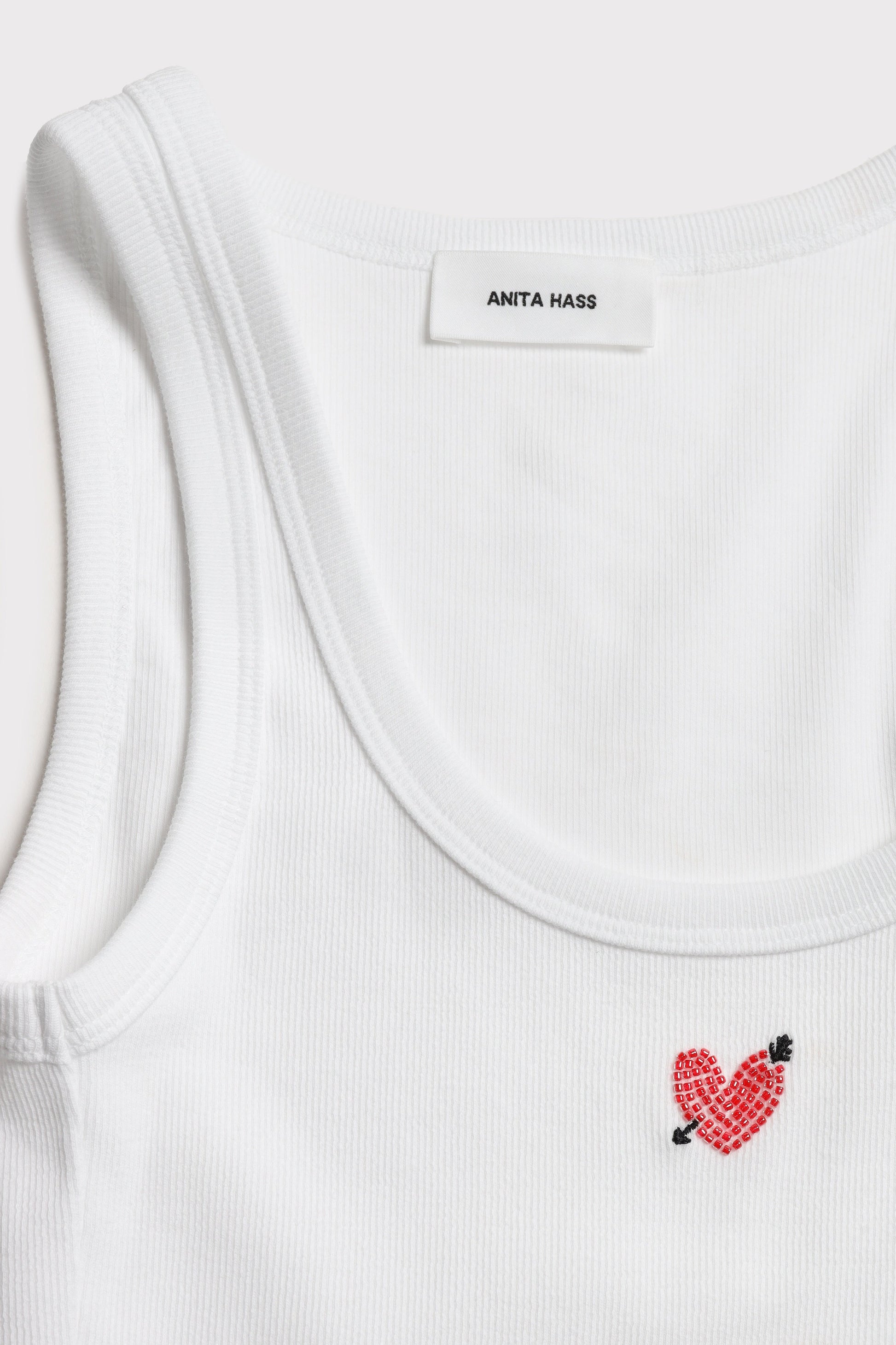 Tank Top Pearl Heart in Weiß Anita Hass