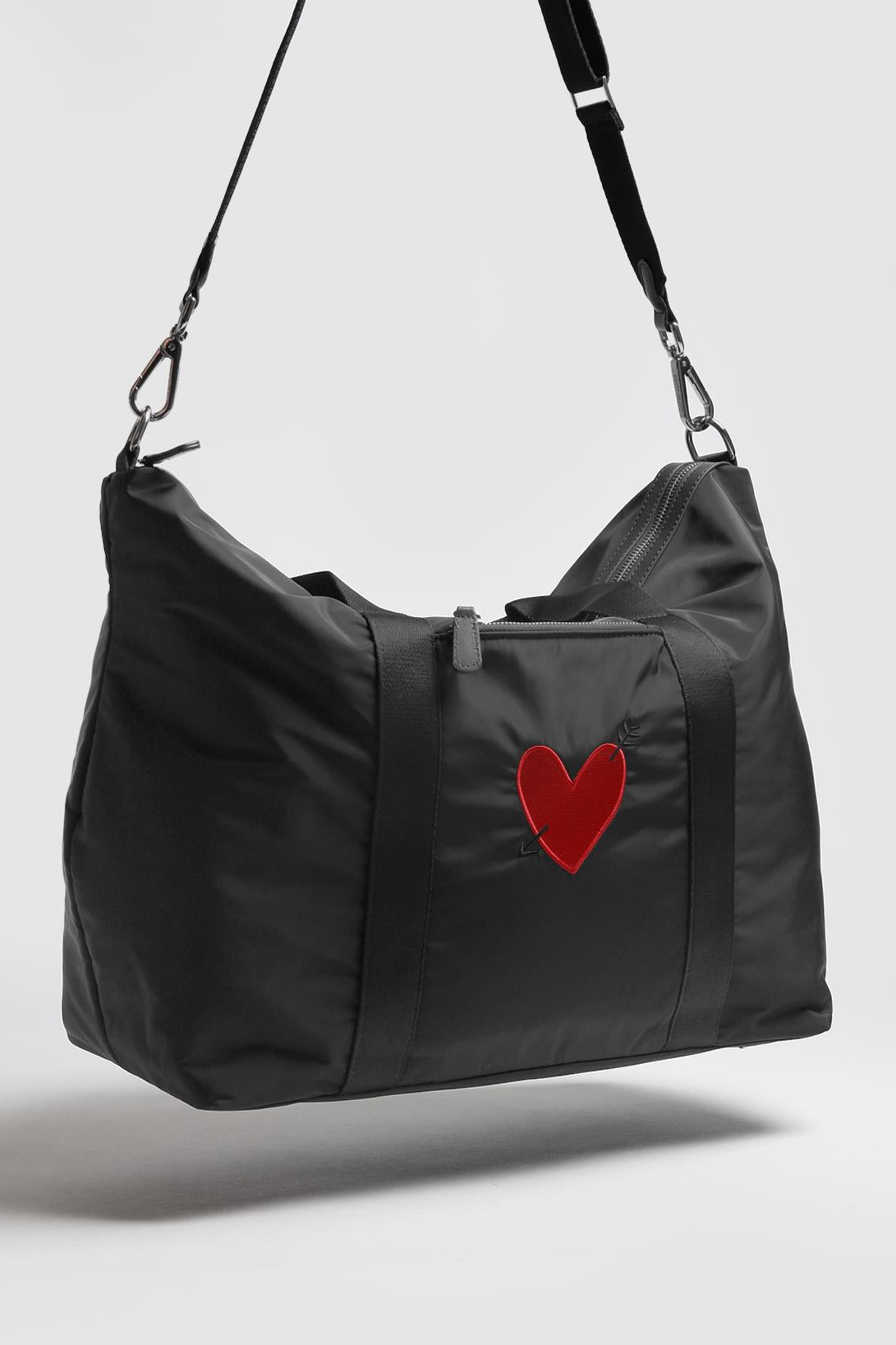 Bag 'Heart' in Black Nylon – anitahass.com