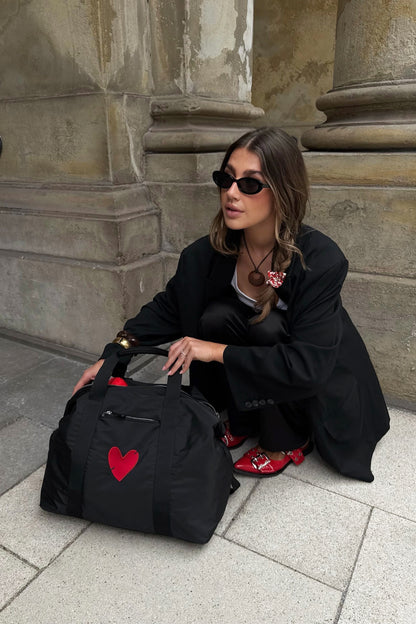 Tasche 'Heart' in Schwarz Nylon