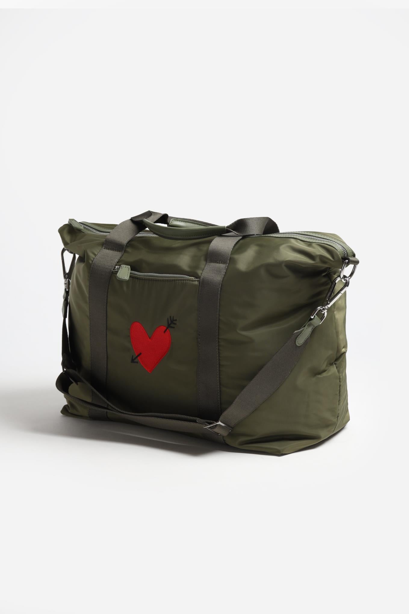 "Heart" Bag in Olive Nylon by Anita Hass - Anita Hass