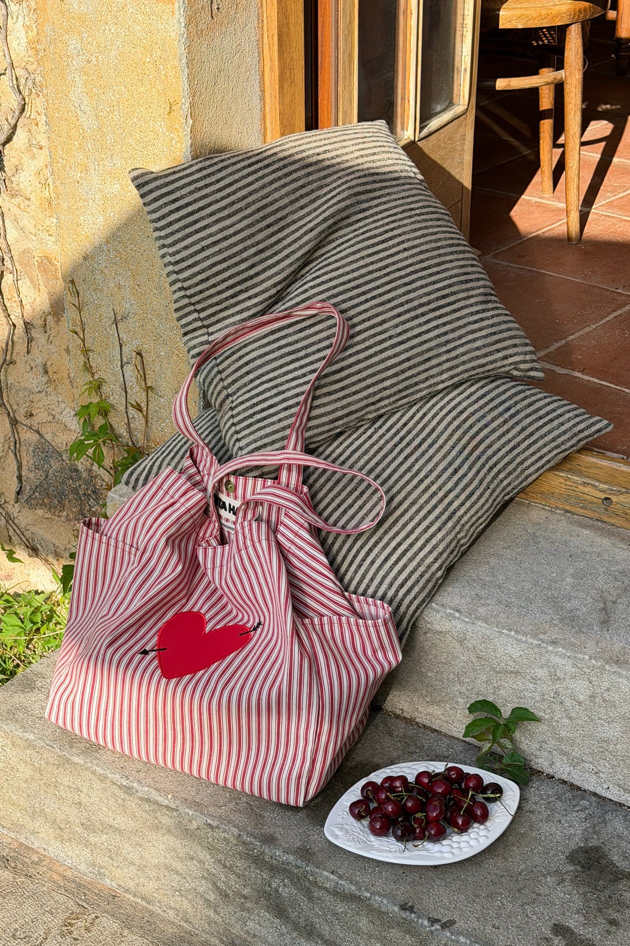 Memory Bag in Red/White by Anita Hass - Anita Hass
