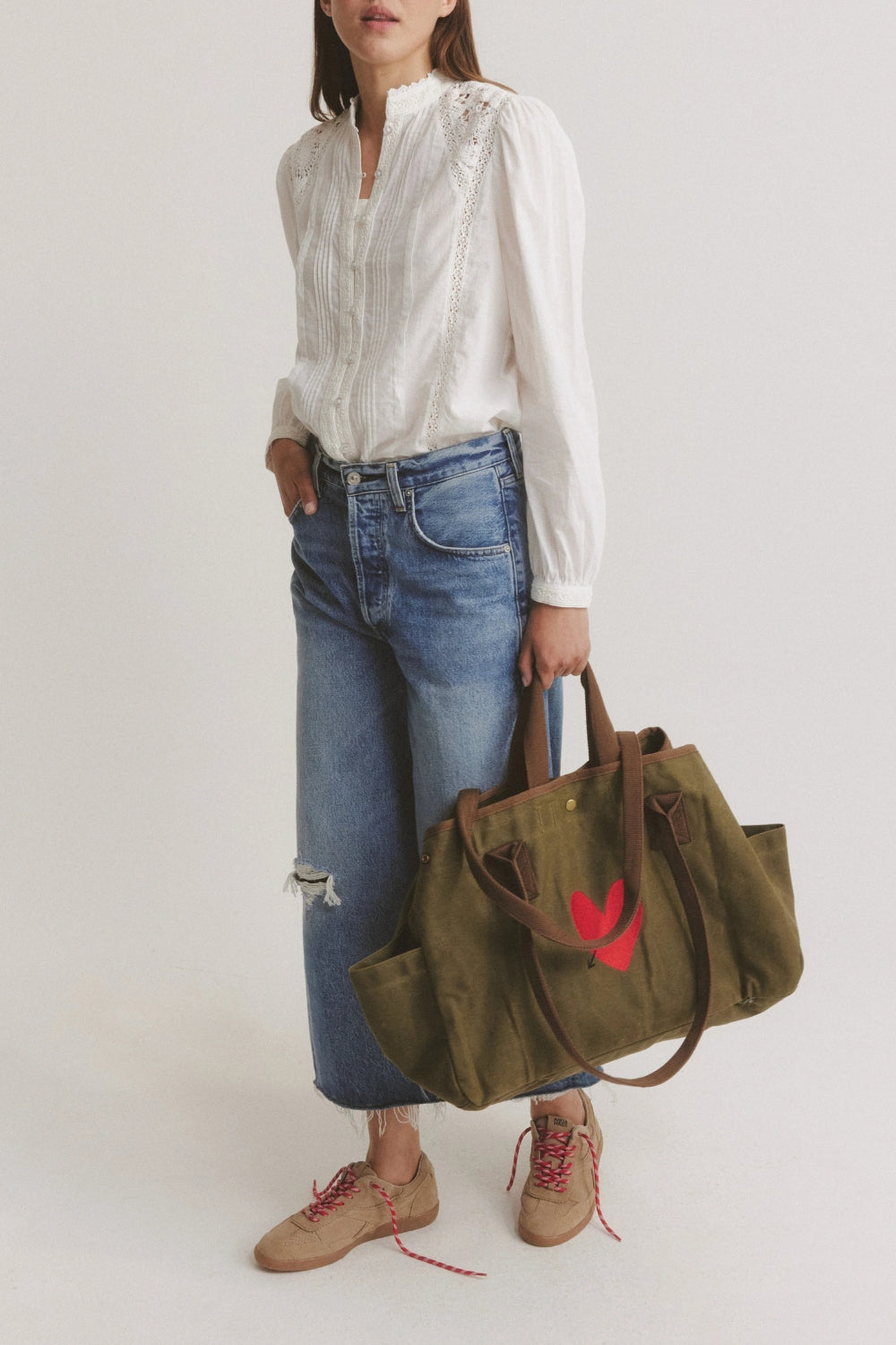 Tasche Moss in Oliv/Check Anita Hass
