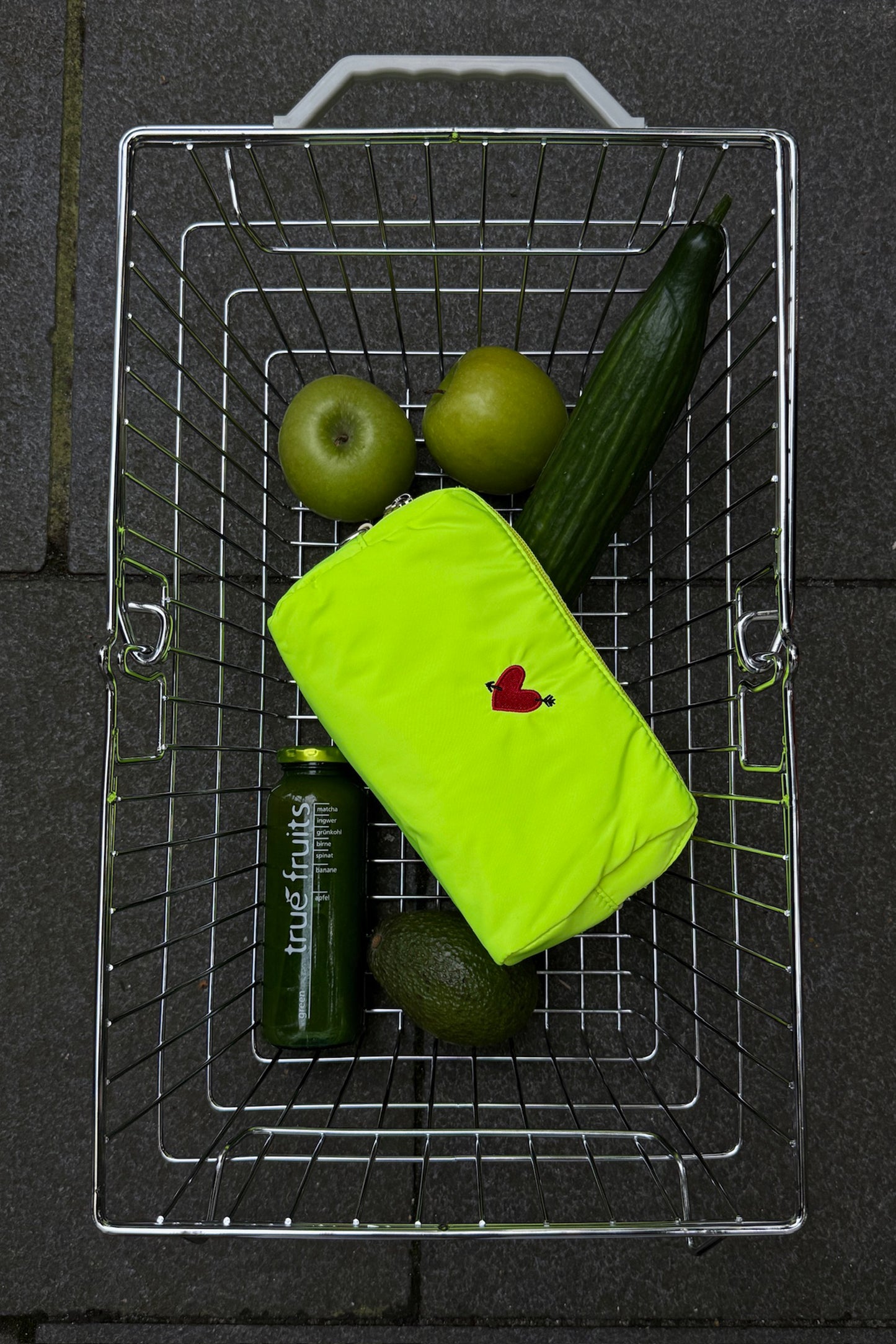 "Heart" Bag Set in Neon Yellow Nylon by Anita Hass - Anita Hass