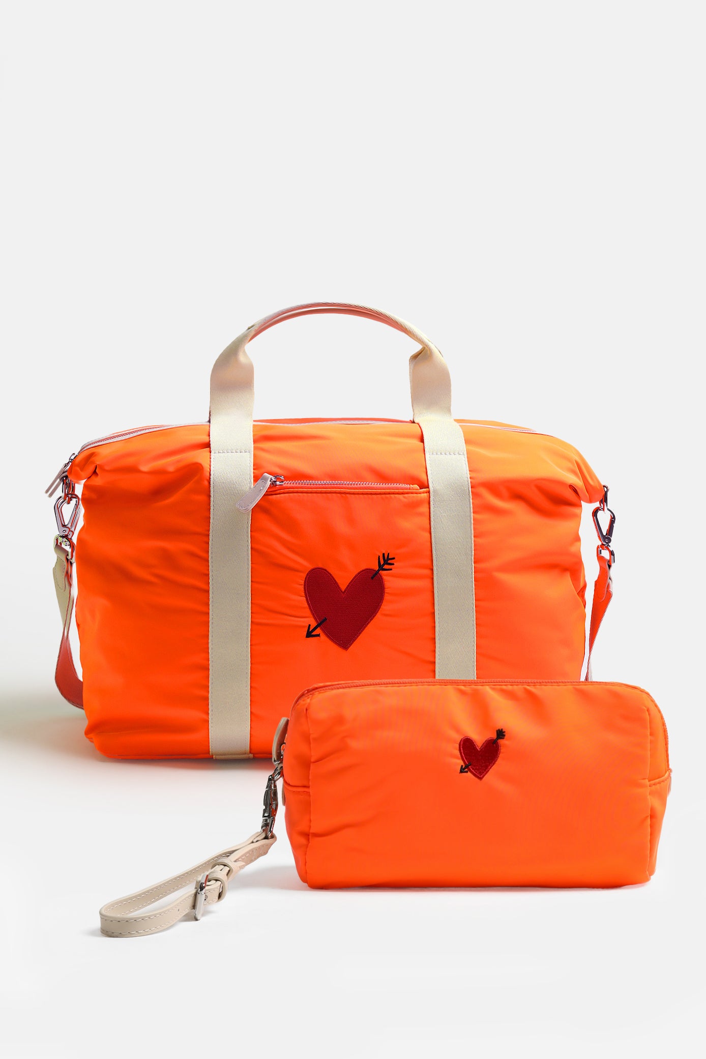 Ensemble de sacs « Heart » en nylon orange fluo - Anita Hass - Anita Hass