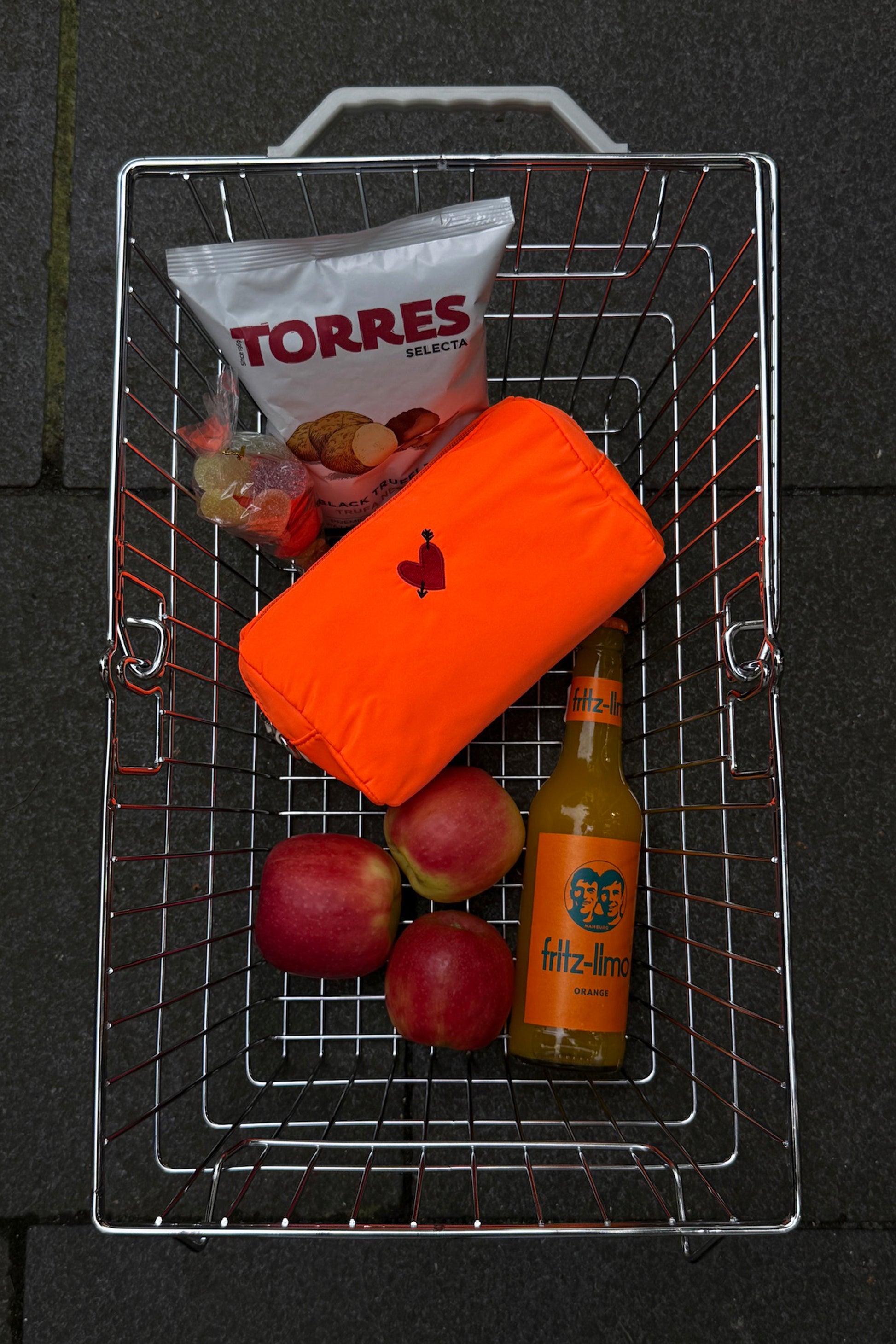 Juego de bolsos «Heart» de nailon naranja neón - Anita Hass - Anita Hass