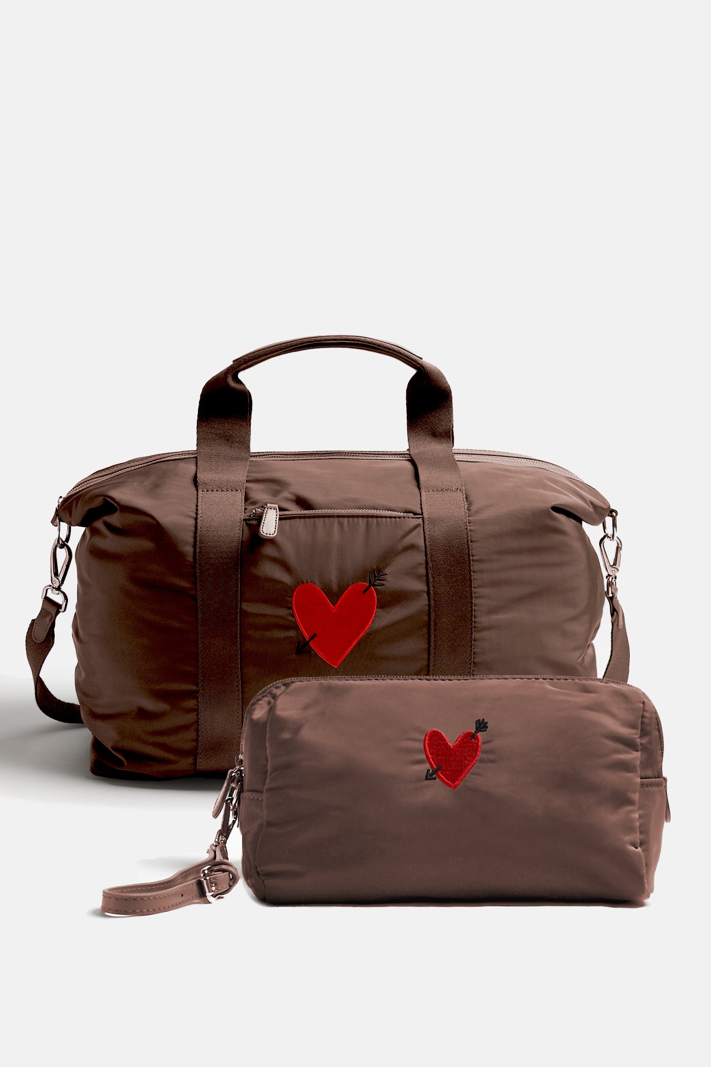 Ensemble de sacs « Heart » Large en nylon marron Anita Hass - Anita Hass