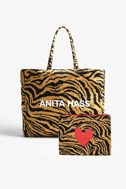 Taschen Set 'Heart' Small in Ochre Zebra Anita Hass