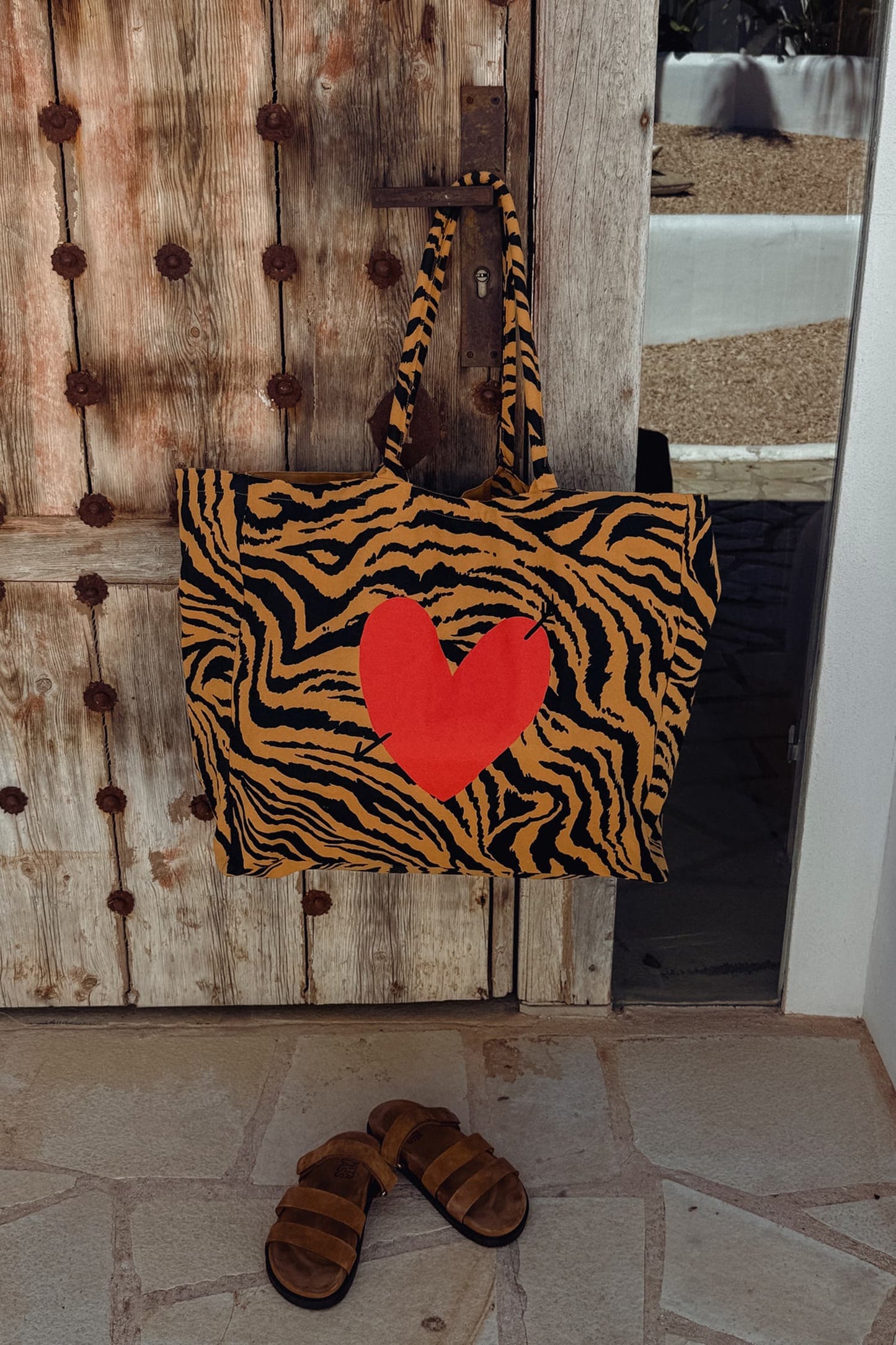 Taschen Set 'Heart' Small in Ochre Zebra Anita Hass