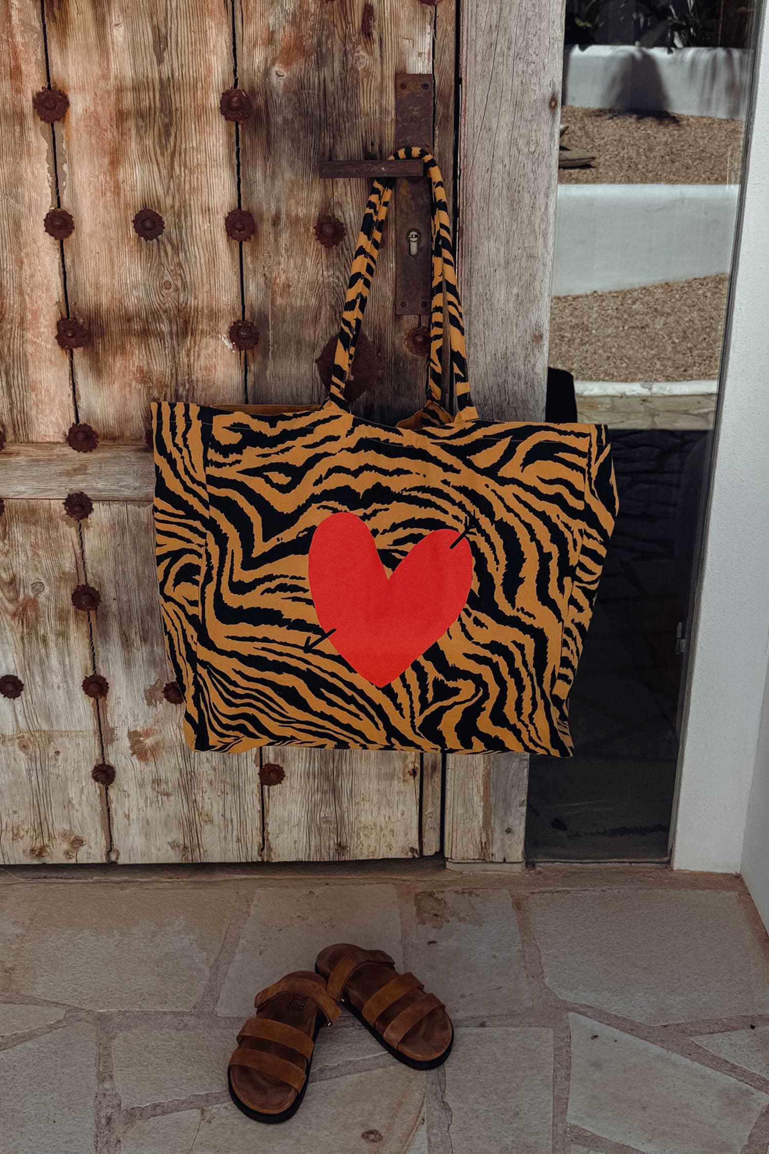 Taschen Set 'Heart' Small in Ochre Zebra Anita Hass