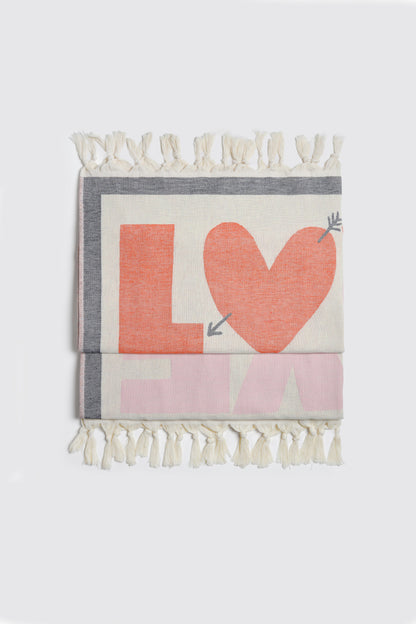"Love" Scarf in Pink/Red by Anita Hass - Anita Hass