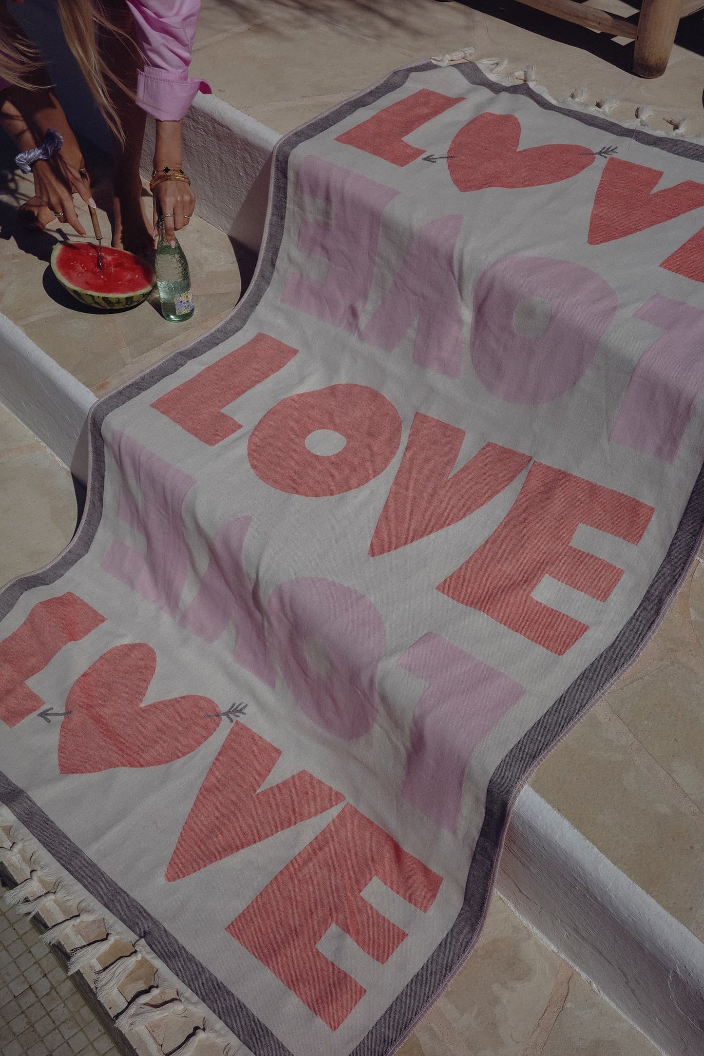 "Love" Scarf in Pink/Red by Anita Hass - Anita Hass