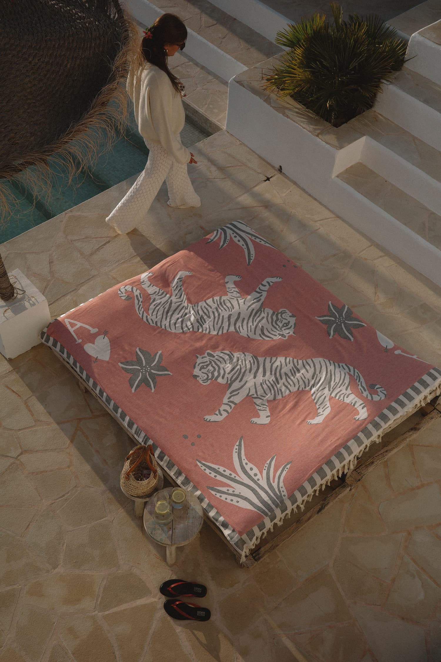 "Tiger" Scarf in Red by Anita Hass - Anita Hass