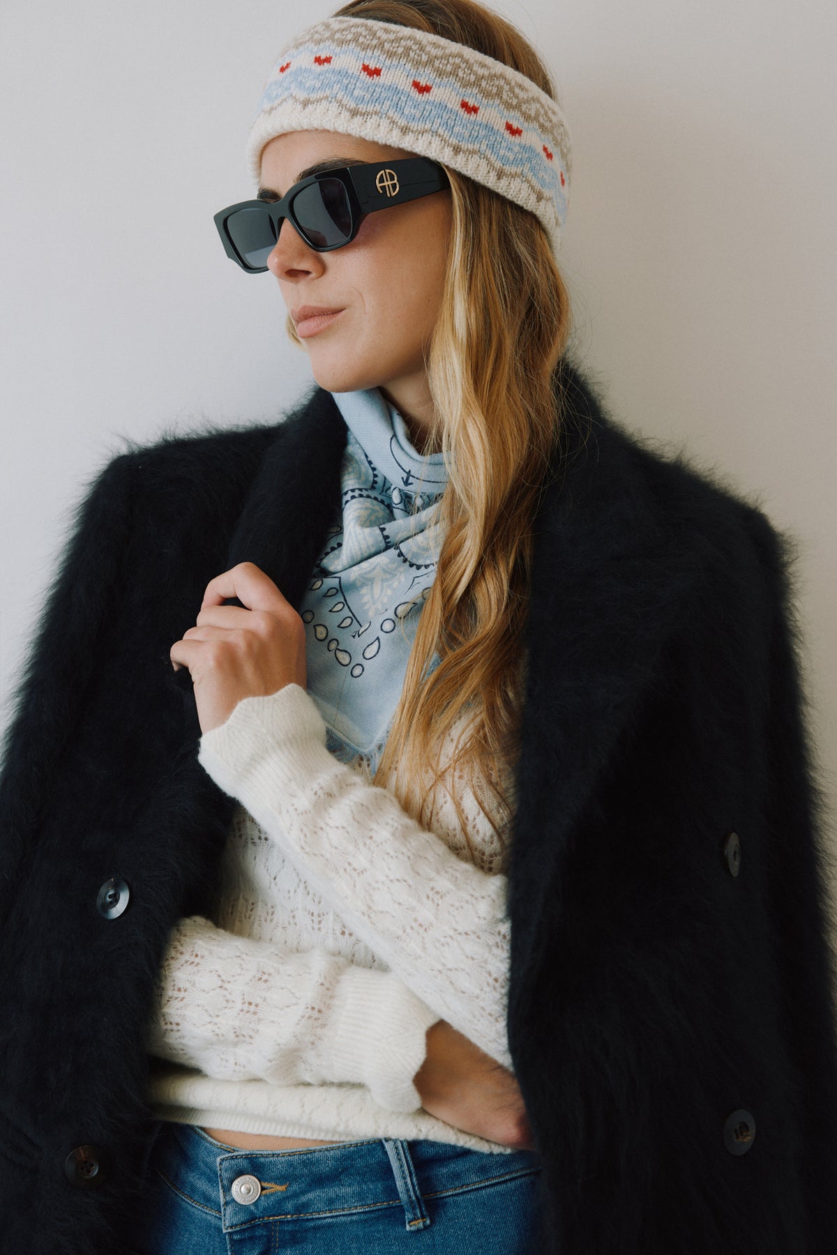 Tuch Wilma in Hellblau/Navy Anita Hass
