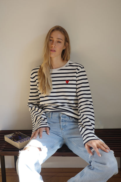 Longsleeve 'Heart' in Navy/IvoryAnita Hass - Anita Hass