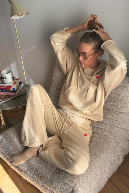 Hoodie Open Seam in Bleached SandAnita Hass - Anita Hass