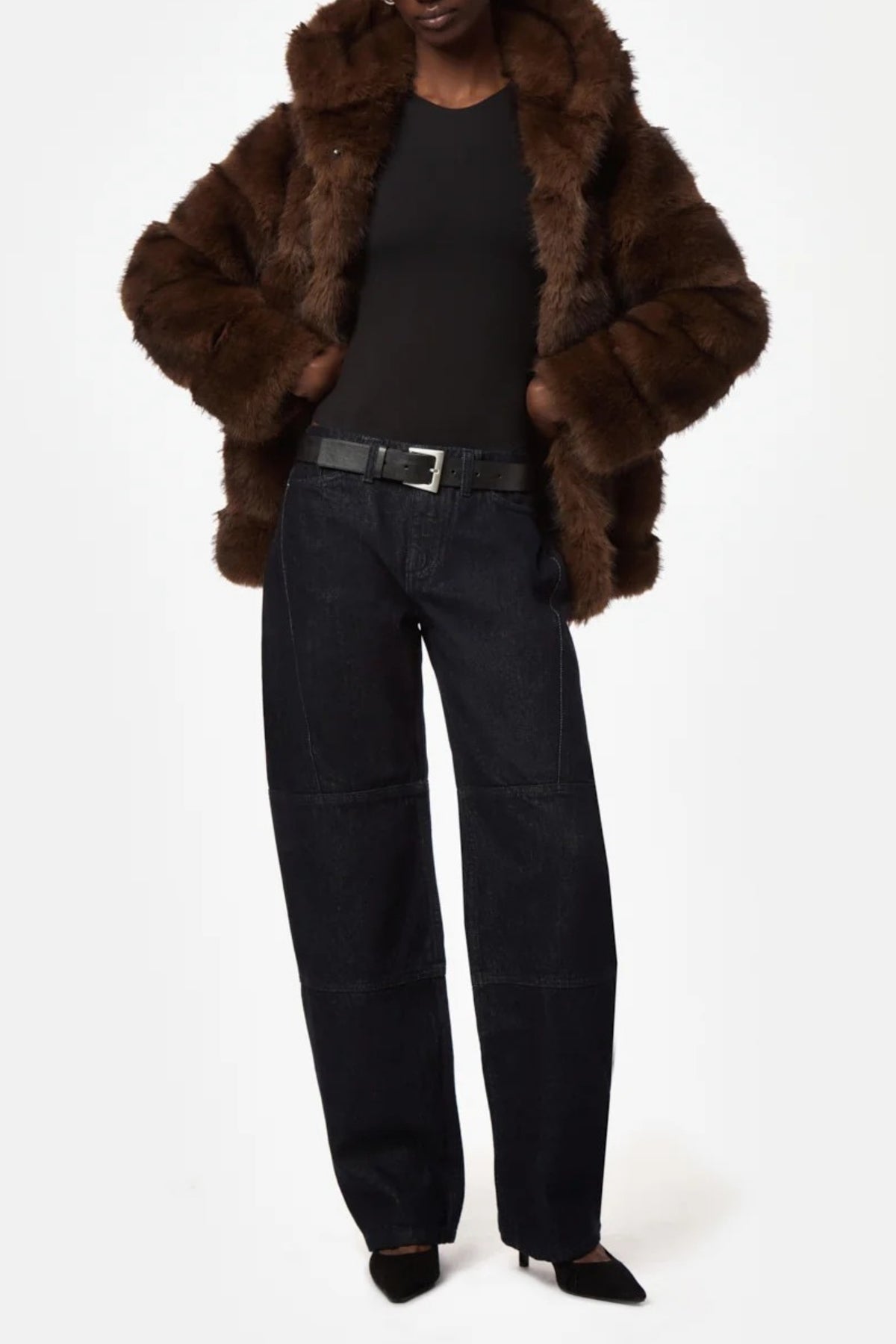 Mantel Cel Hooded in Mink Brown Apparis