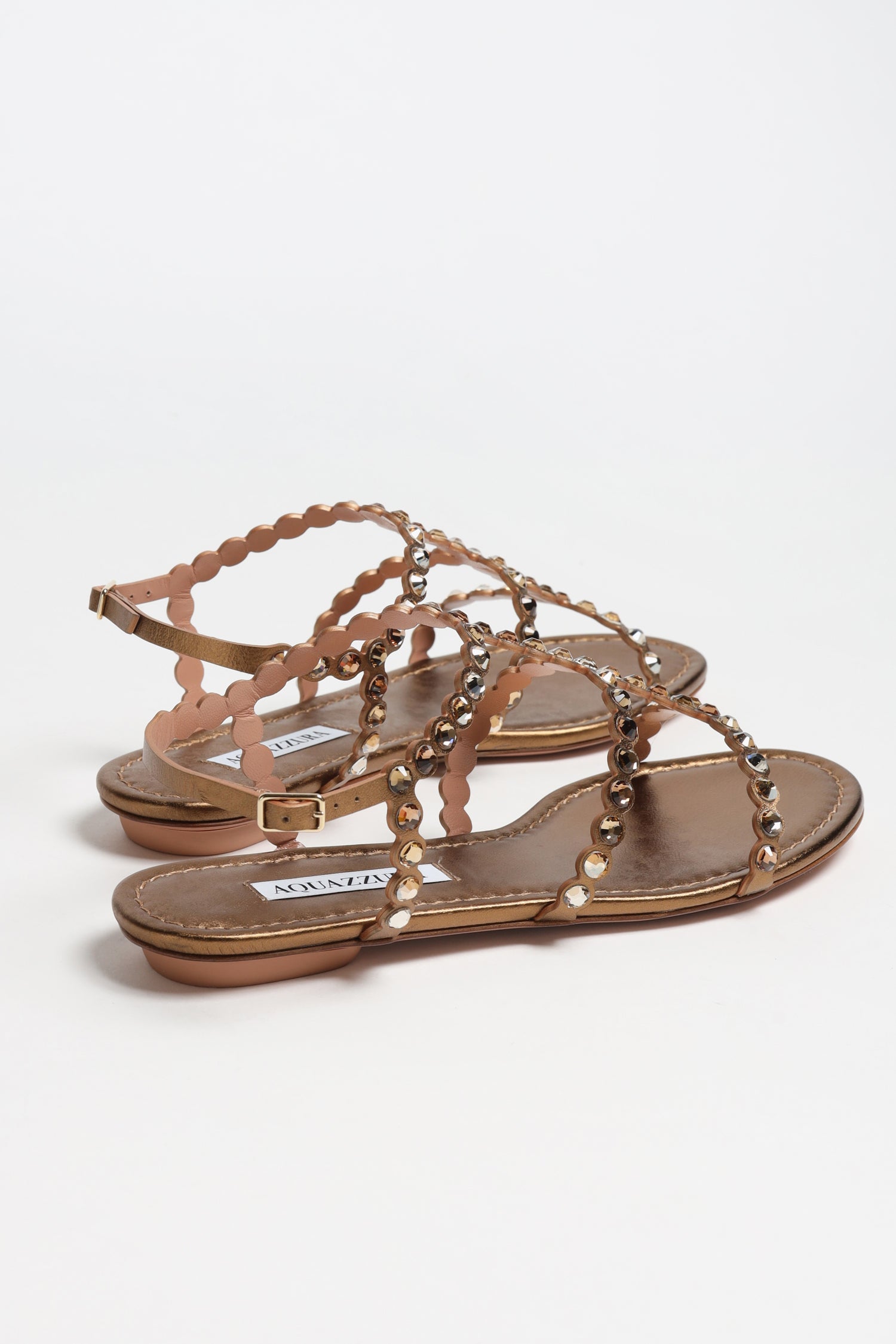 Tequila Sandals in Brass by Aquazzura - Anita Hass