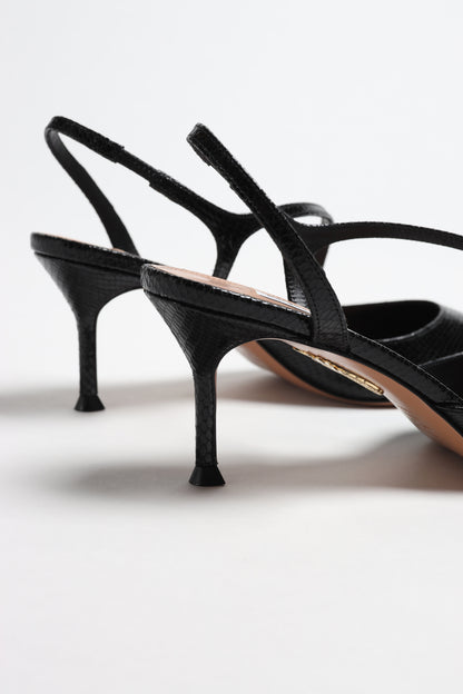 Slingback Dynasty 65 in Snake Black