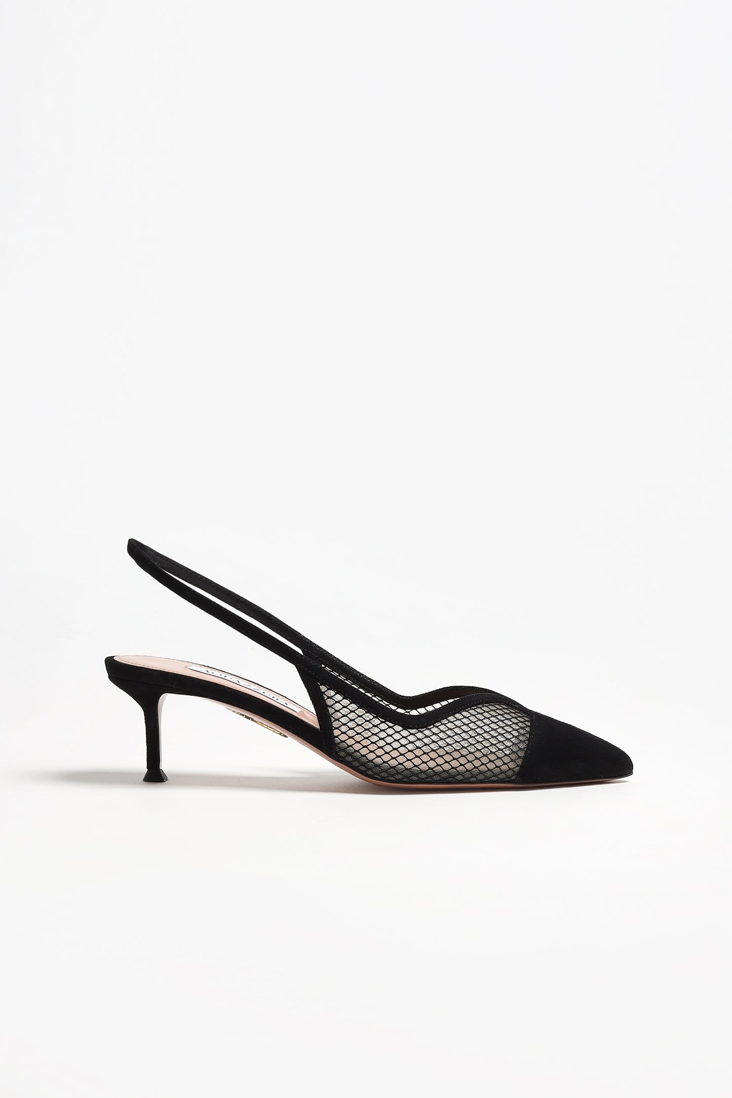 Gia Mesh 50 Slingbacks in Black by Aquazzura - Anita Hass