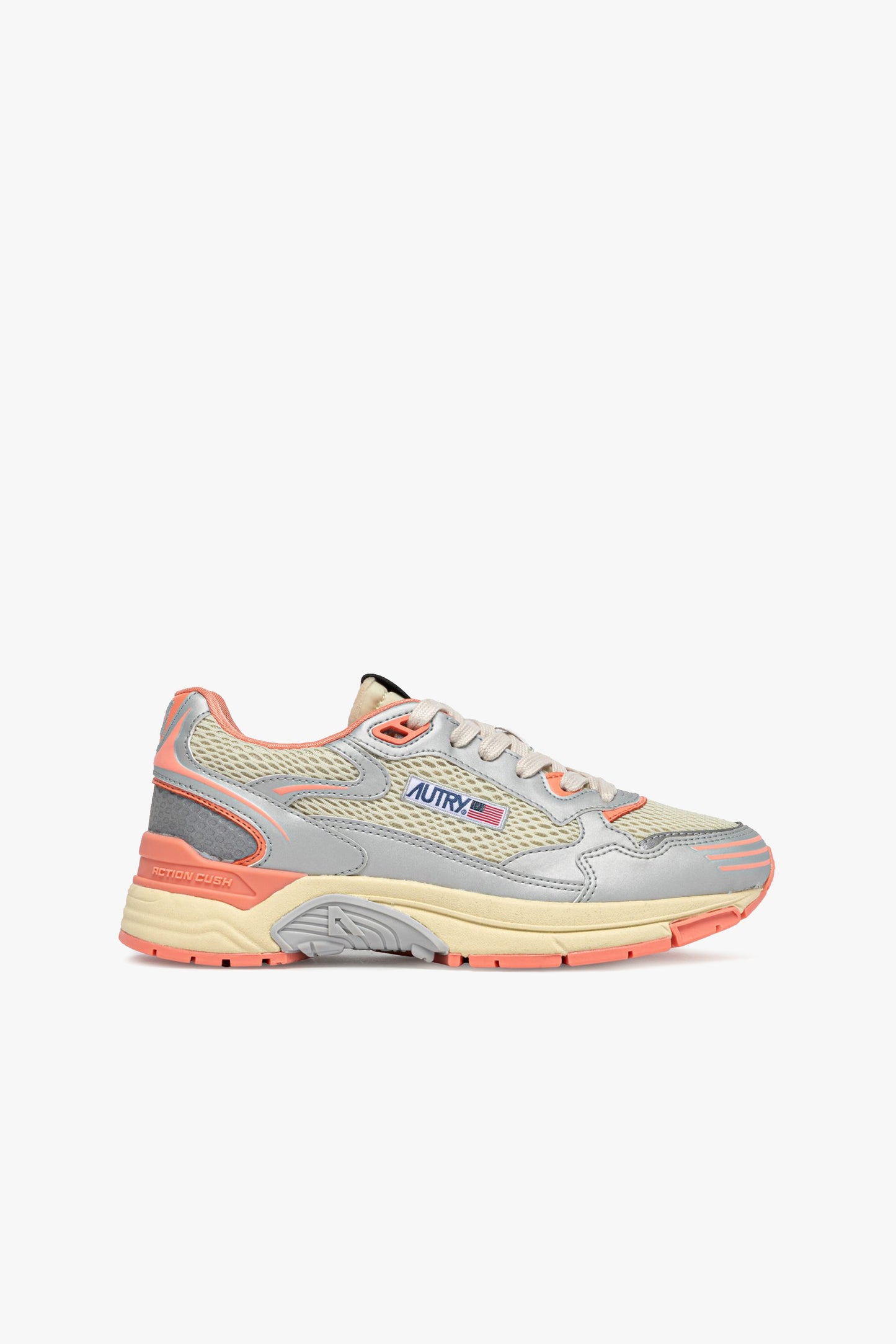 Hyperway Sneakers in Silver/Peach Pink by Autry - Anita Hass