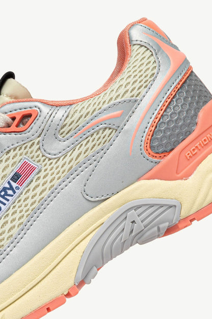 Hyperway Sneakers in Silver/Peach Pink by Autry - Anita Hass