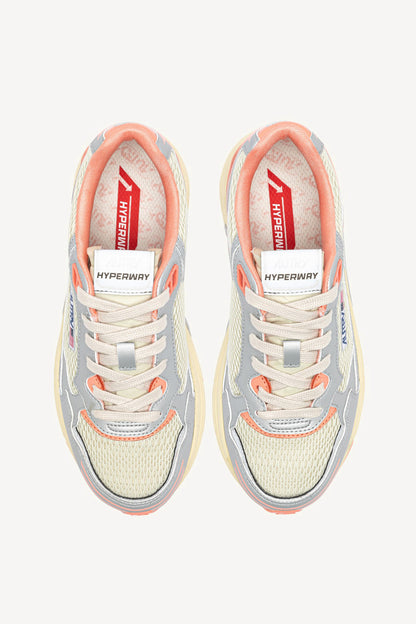 Hyperway Sneakers in Silver/Peach Pink by Autry - Anita Hass