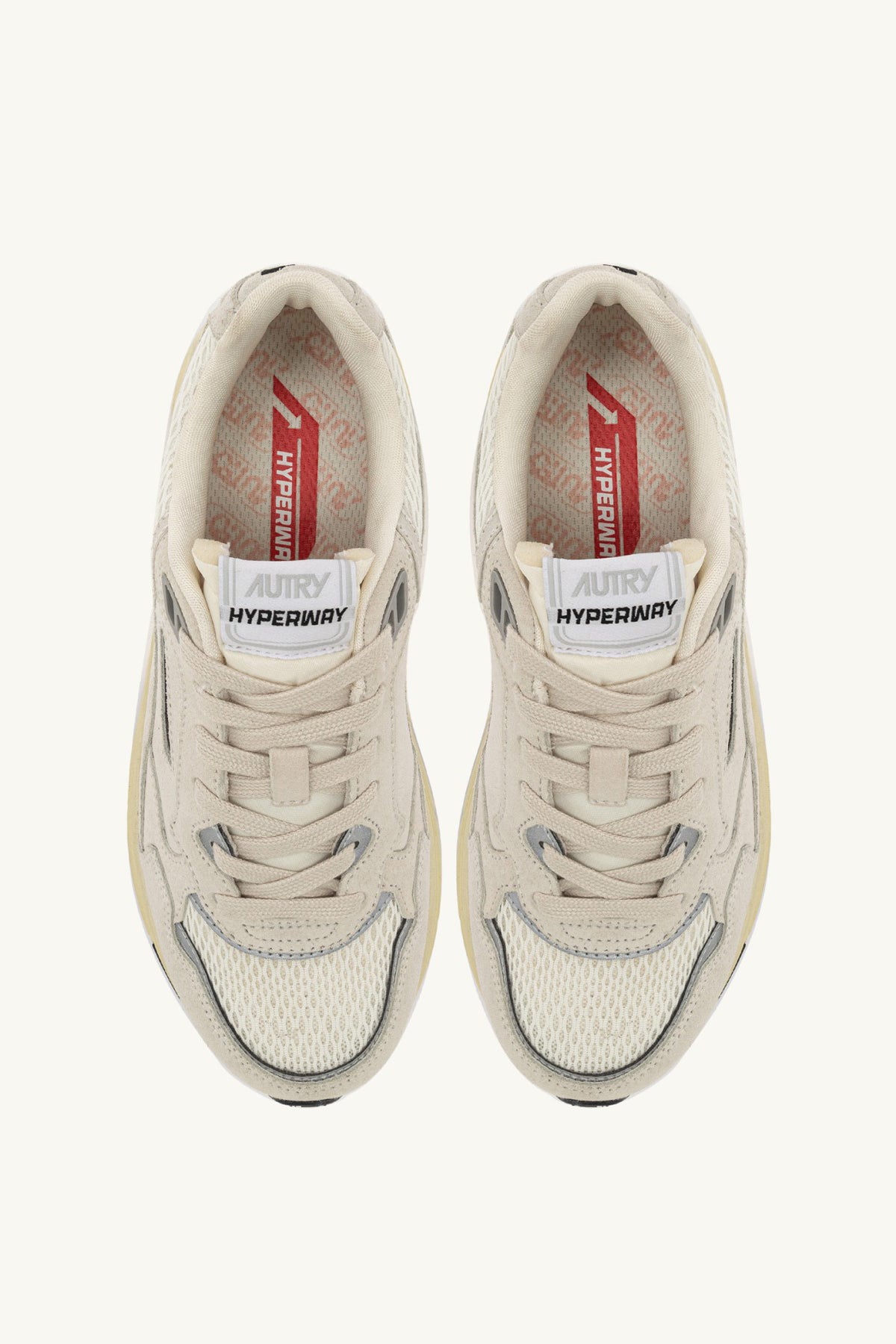 Sneaker Hyperway in Suede White/Silver Autry
