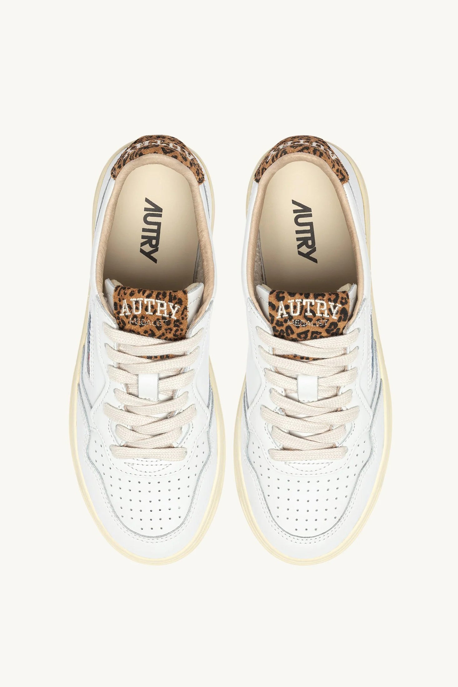 Sneaker Medalist in White/Leopard Autry