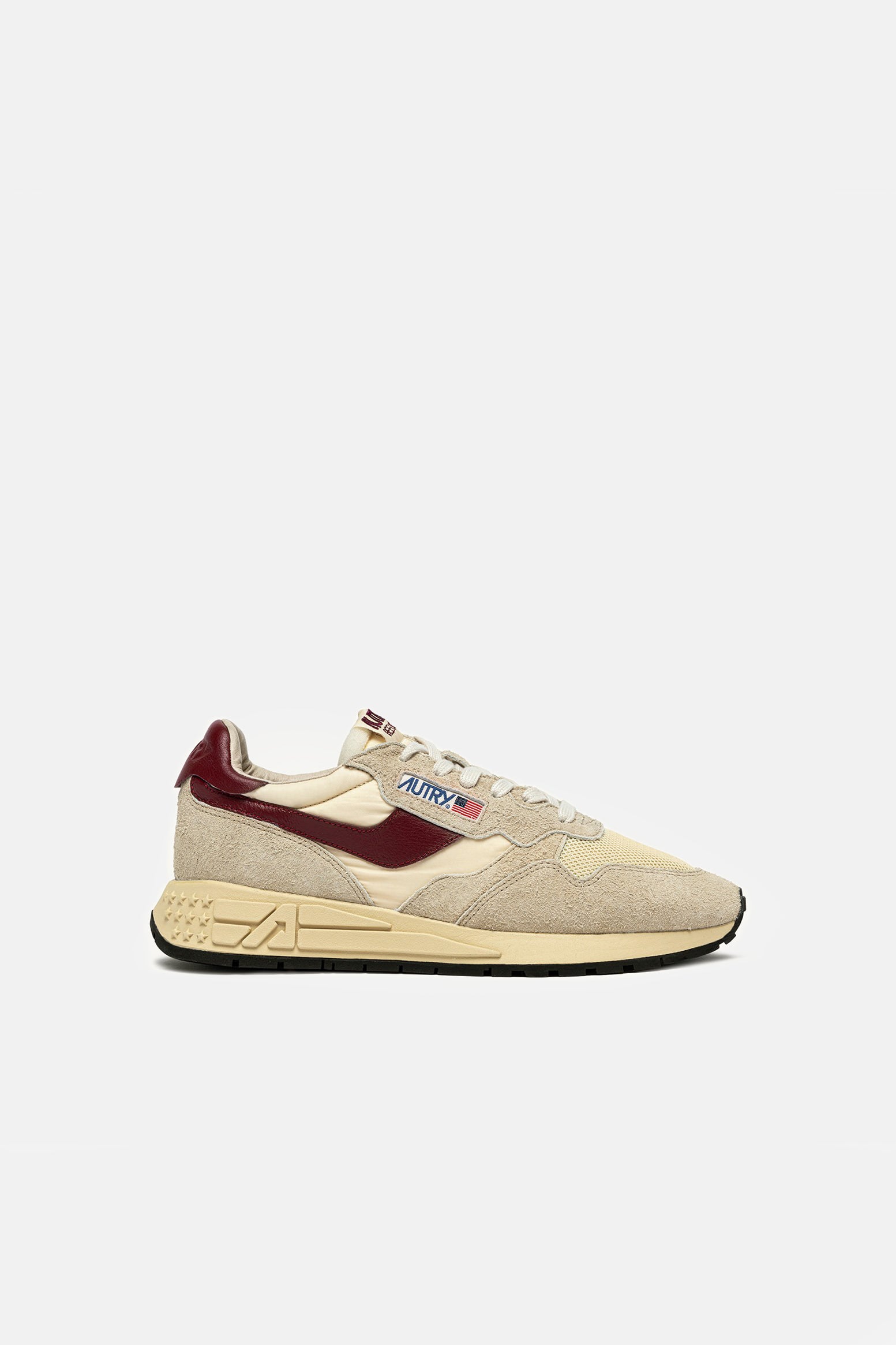 Sneaker Reelwind in Ecru/Ruby Wine Autry