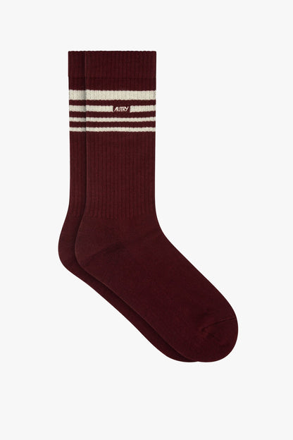 Socken Stripes in Bordeaux/Ivory Autry