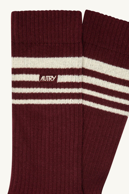 Socken Stripes in Bordeaux/Ivory Autry