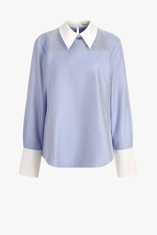 "The Keller" Blouse in Herringbone by Brandon Maxwell - Anita Hass