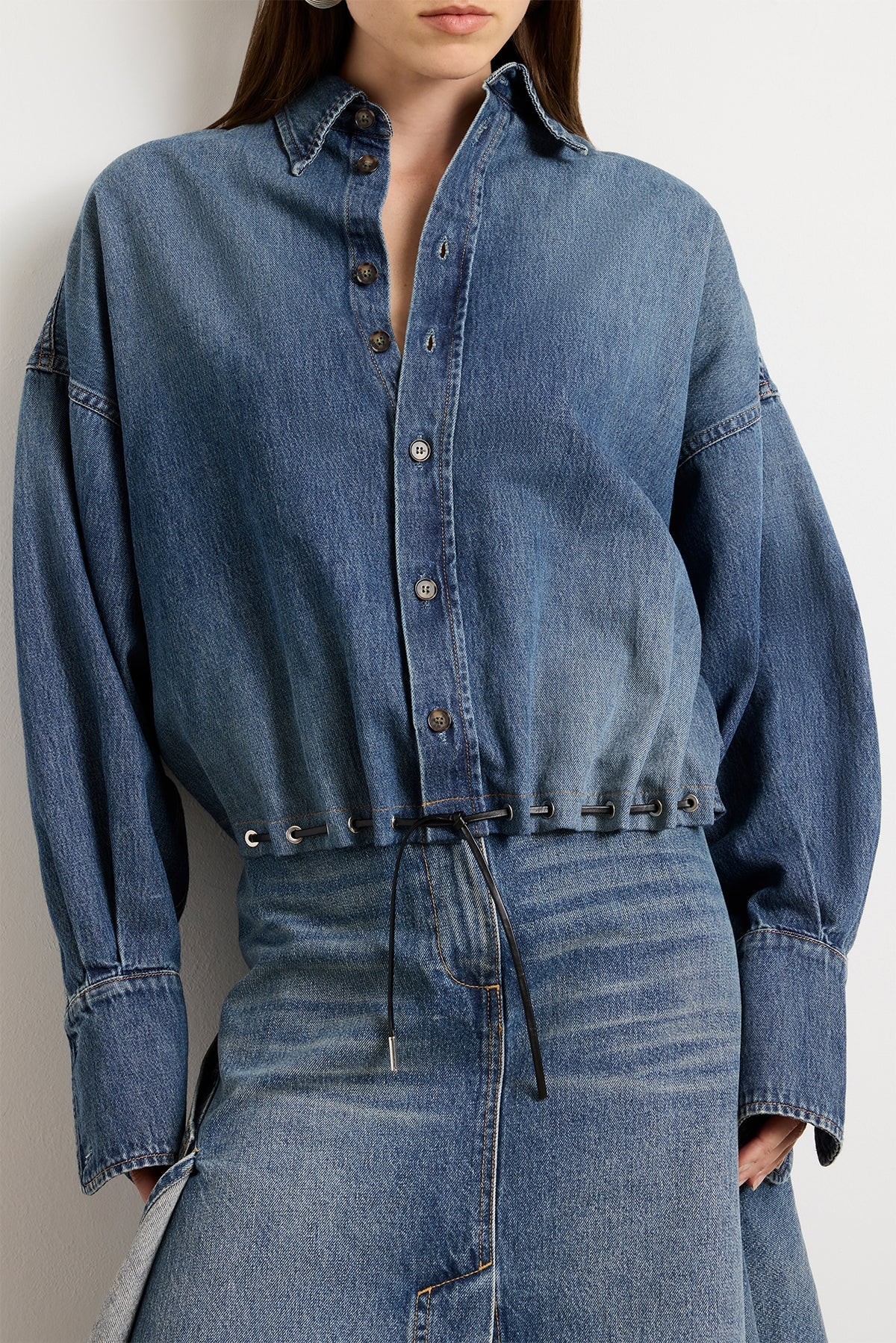 "The Leland" Blouse in Dakota Wash by Brandon Maxwell - Anita Hass