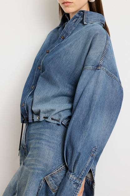 "The Leland" Blouse in Dakota Wash by Brandon Maxwell - Anita Hass