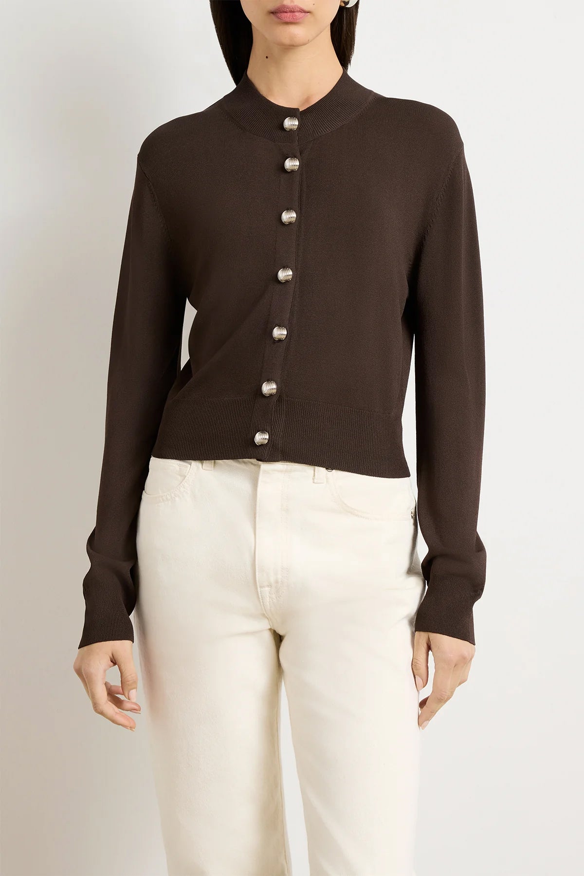 The Aubrey Cardigan in Truffle by Brandon Maxwell - Anita Hass