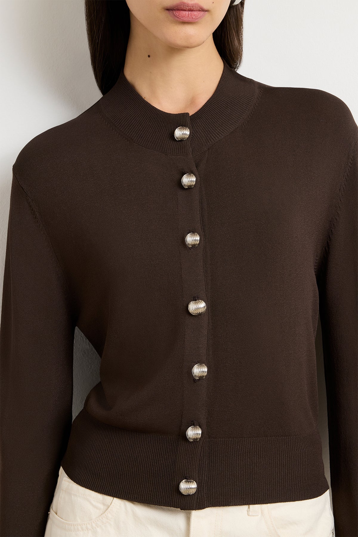 The Aubrey Cardigan in Truffle by Brandon Maxwell - Anita Hass