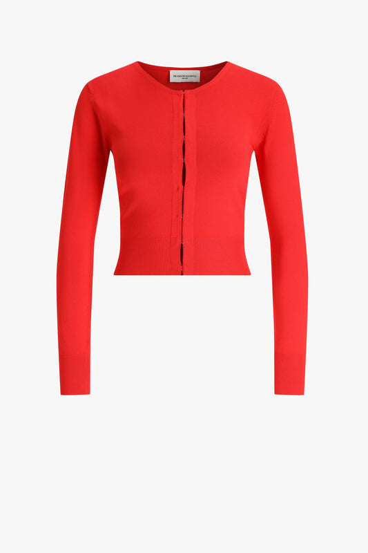 "The Ellery" Cardigan in Red by Brandon Maxwell - Anita Hass