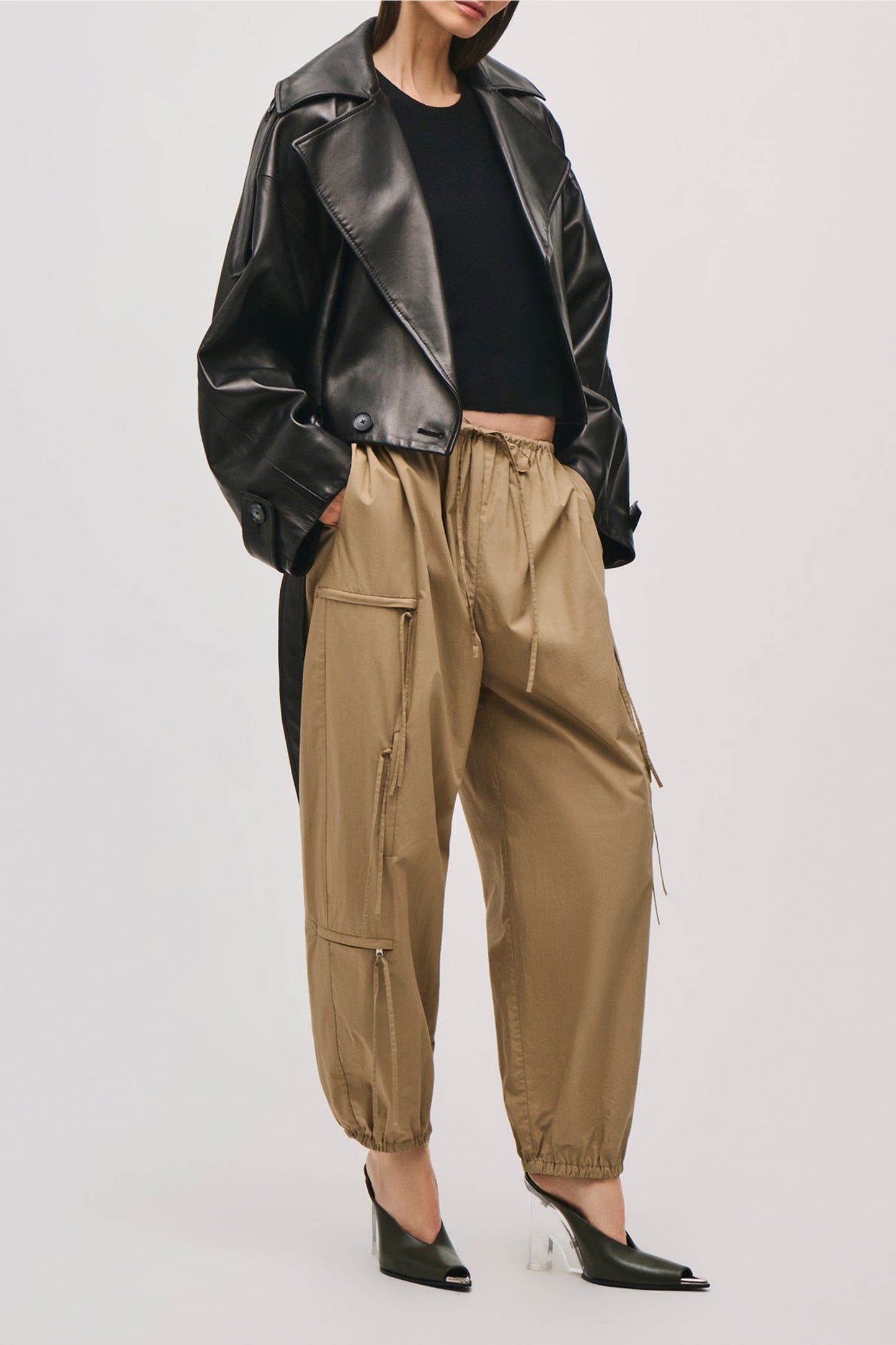 "The Scout" Pants in Khaki by Brandon Maxwell - Anita Hass