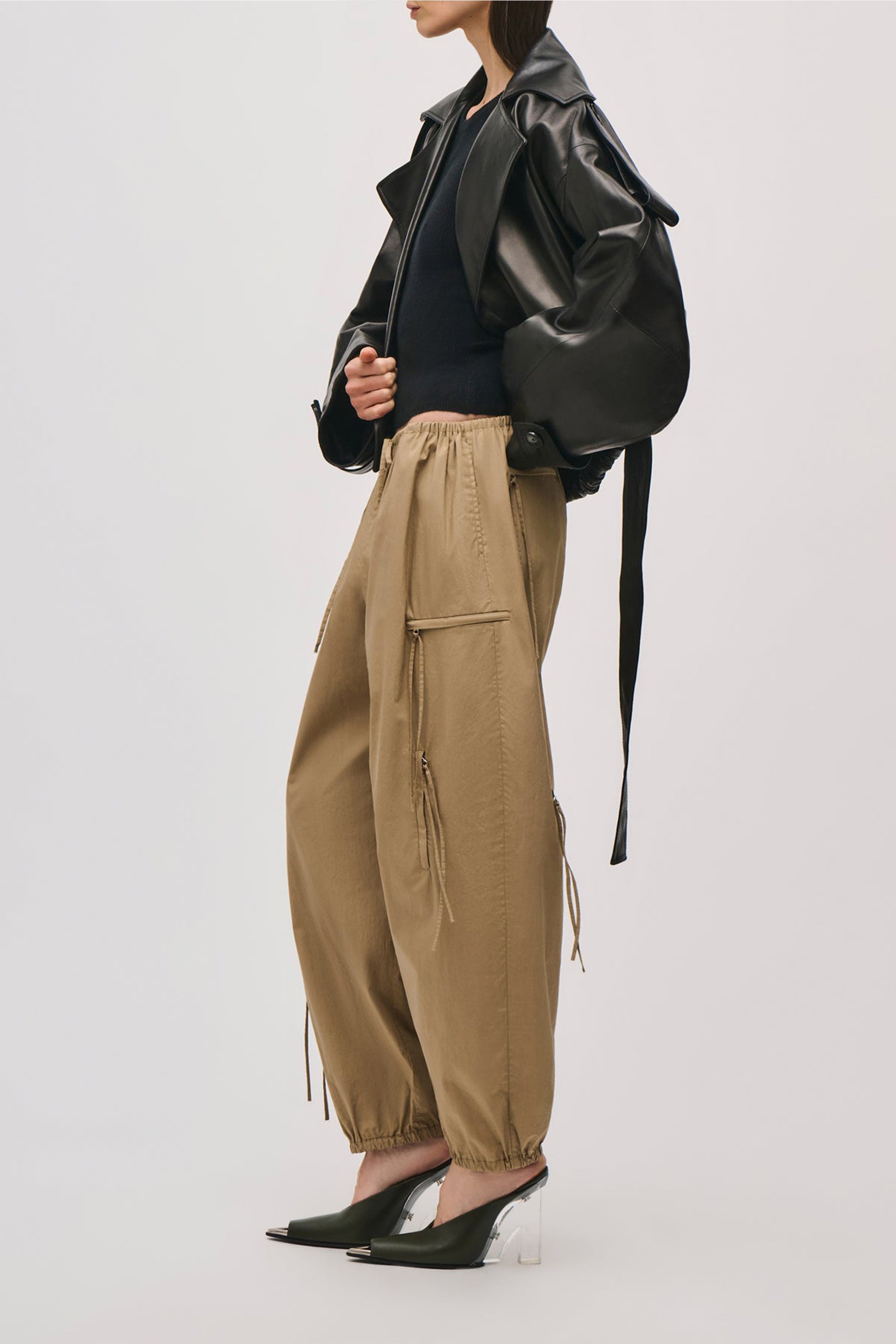 "The Scout" Pants in Khaki by Brandon Maxwell - Anita Hass