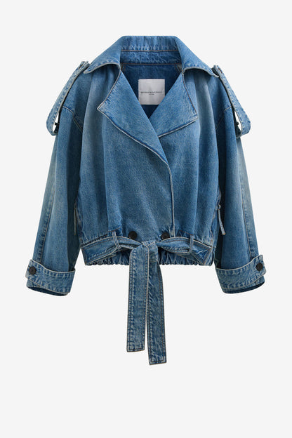 The Regan Trench Jacket in Indigo by Brandon Maxwell - Anita Hass